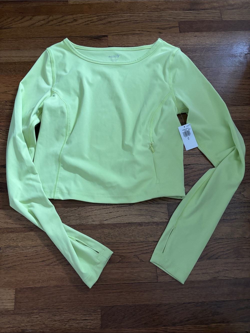 Old Navy Active PowerSoft Go-Dry neon yellow long sleeve athletic shirt